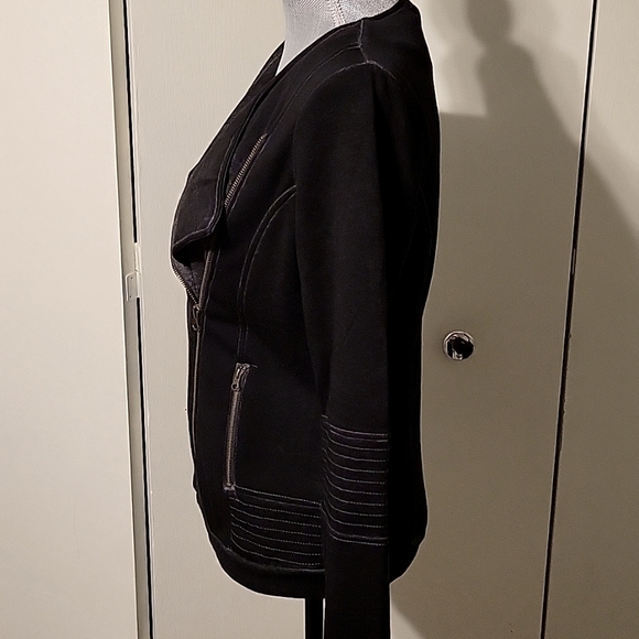 Cyrus lightweight black mineral wash moto jacket - Picture 4 of 8